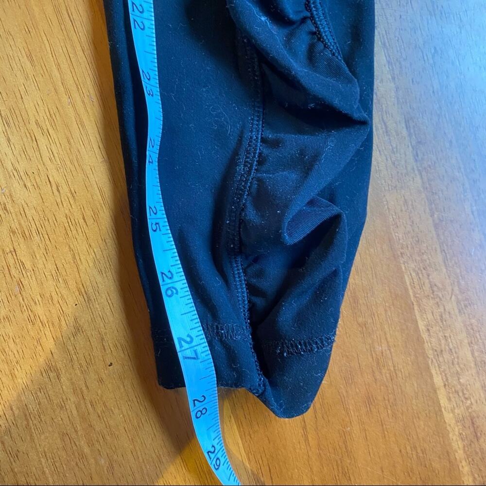 Lululemon Cinch Waist Black Leggings w/ White Waistband - Picture 9 of 9